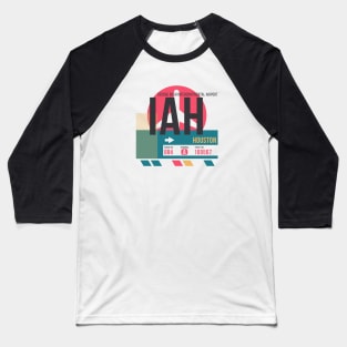 Houston (IAH) Airport // Sunset Baggage Tag Baseball T-Shirt